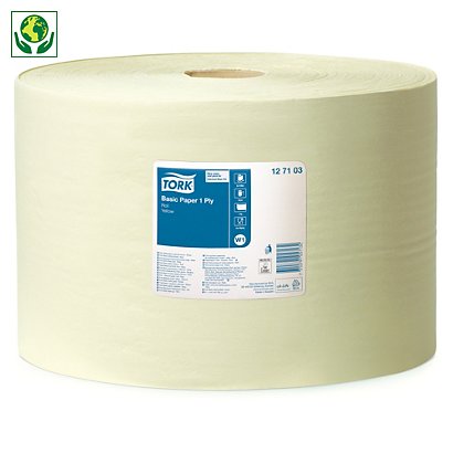 Tork® tørkepapir - Basic W1 - gult papir på rull