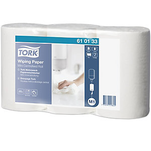 Tork Rouleau distributeur d'essuie-mains Advanced 415 M1, simple épaisseur, 220 mm, blanc - Lot 3 bobines