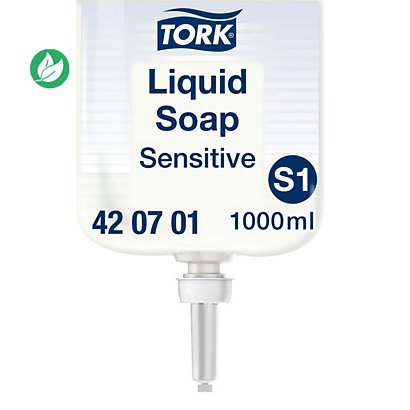 Tork Savon liquide pour les mains Premium S1, extra doux, cartouche, sans parfum, 1 L - 1