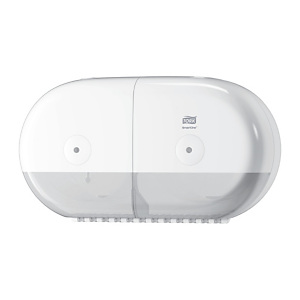 Tork SmartOne® Mini Double T9 Dispenser carta igienica, 398 x 156 x 221 mm, Plastica, Bianco Tork SmartOne® Mini Double T9 Dispenser carta igienica, 398 x 156 x 221 mm, Plastica, Bianco