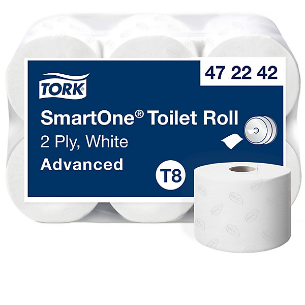 Tork SmartOne® Papel Higiénico Blanco T8, Advanced, 2 capas, 6 × 1150 servicios, 472242 - 1
