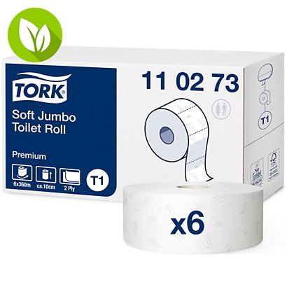 TORK T1 Rollo de papel higiénico Maxi Jumbo de 2 capas y 360 m - 1