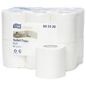 Tork T4 Rollo de papel higiénico estándar, 2 capas, 153 hojas, blanco