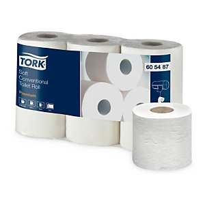 Tork T4 Rollo de papel higiénico estándar, 2 capas, 405 hojas, en relieve, 95 mm, blanco