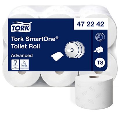 TORK T8 Rollo de papel higiénico SmartOne® Jumbo de 2 capas y 207 m - 1