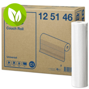 Tork Universal Couch Roll C1 Rollo de papel camilla, 1 capa, 132 hojas, en relieve, 590 mm, blanco