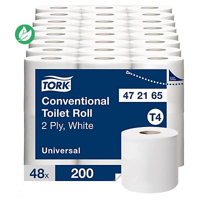 Tork Universal Papier toilette double épaisseur gaufré Blanc - 48 rouleaux standards de 200 feuilles - 1