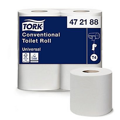 Tork Universal Papier toilette double épaisseur gaufré Blanc - 48 rouleaux standards de 200 feuilles