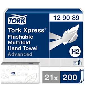 Tork Xpress Advanced Soft délitable H2 Essuie-mains pliage enchevêtré en V double épaisseur gaufré 2