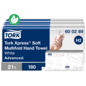 Tork Xpress H2 Essuie-mains doux double épaisseur pliage enchevêtré 110 feuilles - lot de 3 x 7 paquets