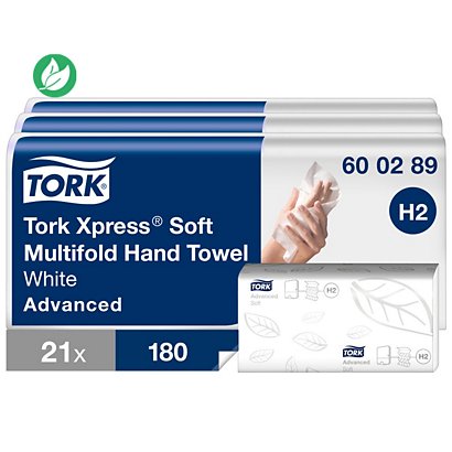 Tork Xpress H2 Essuie-mains doux double épaisseur pliage enchevêtré 110 feuilles - lot de 3 x 7 paquets - 1