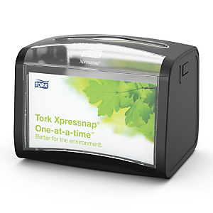 Tork Xpressnap Dispensador de servilletas de plástico negro de 155 x 201 x 150 mm