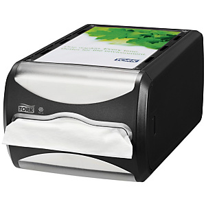 Tork Xpressnap Dispenser per tovaglioli Due posizioni in plastica nera 145 x 191 x 307 mm Tork Xpressnap Dispenser per tovaglioli Due posizioni in plastica nera 145 x 191 x 307 mm