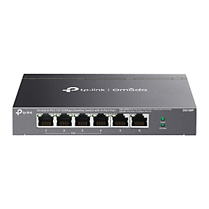 TP-Link Omada DS106P, Non-géré, Fast Ethernet (10/100), Full duplex, Connexion Ethernet, supportant l'alimentation via ce port (PoE), Montage mural TP-Link Omada DS106P, Non-géré, Fast Ethernet (10/100), Full duplex, Connexion Ethernet, supportant l'alimentation via ce port (PoE), Montage mural