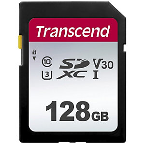 Transcend 128GB, UHS-I, SD, 128 Go, SDXC, Classe 10, NAND, 95 Mo/s, 40 Mo/s TS128GSDC300S