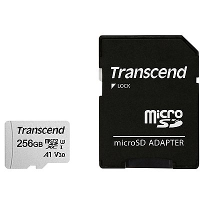 Transcend 300S, 256 Go, MicroSDXC, NAND, 95 Mo/s, 40 Mo/s, Class 3 (U3) TS256GUSD300S-A - 1