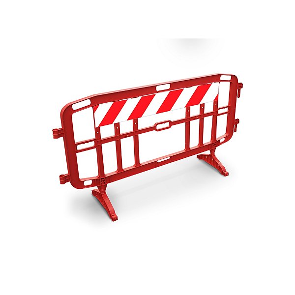 Transenna in plastica rossa antistatica 200 x 102 cm con cartello catarinfrangente - 2