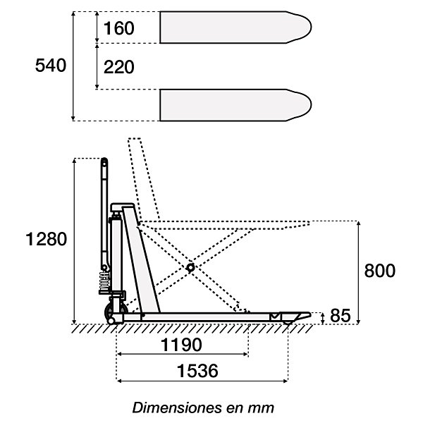 Transpaleta elevadora 1000 Kg - 4