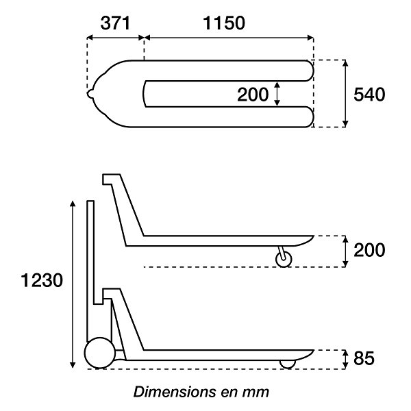 Transpalette manuel 2500 kg à levée rapide - 2
