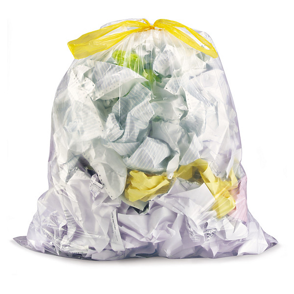 Transparante zak met stropsluiting 120L