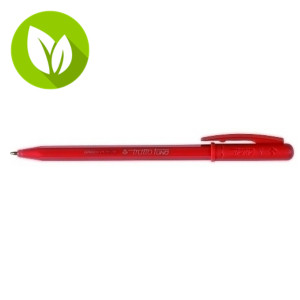 Tratto 1 Uno Green Plastic Bolígrafo de punta de bola, punta mediana de 1 mm, cuerpo opaco, material reciclado, salida de la punta mediante rotación del capuchón, apertura mediante rotación, tinta color rojo Tratto 1 Uno Green Plastic Bolígrafo de punta de bola, punta mediana de 1 mm, cuerpo opaco, material reciclado, salida de la punta mediante rotación del capuchón, apertura mediante rotación, tinta color rojo
