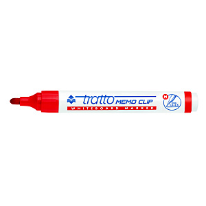 TRATTO Marcatore per lavagne bianche Memo Clip, Punta tonda 4 mm, Rosso (confezione 10 pezzi) TRATTO Marcatore per lavagne bianche Memo Clip, Punta tonda 4 mm, Rosso (confezione 10 pezzi)