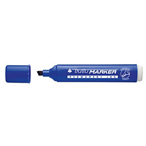 TRATTO Marcatore permanente Tratto Marker, Punta a scalpello, Tratto 1-5 mm, Blu (confezione 12 pezzi)