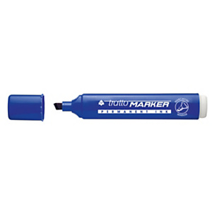 TRATTO Marcatore permanente Tratto Marker, Punta a scalpello, Tratto 1-5 mm, Blu (confezione 12 pezzi) TRATTO Marcatore permanente Tratto Marker, Punta a scalpello, Tratto 1-5 mm, Blu (confezione 12 pezzi)