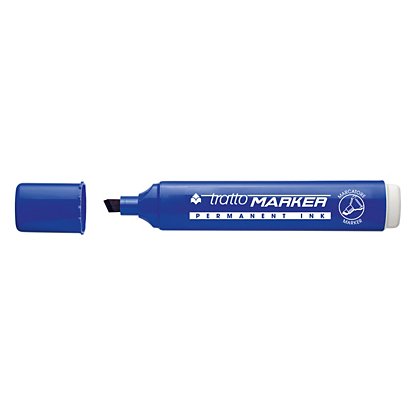 TRATTO Marcatore permanente Tratto Marker, Punta a scalpello, Tratto 1-5 mm, Blu (confezione 12 pezzi) - 1