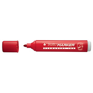 TRATTO Marcatore permanente Tratto Marker, Punta tonda, Tratto 1,4-2,8 mm, Rosso (confezione 12 pezzi)