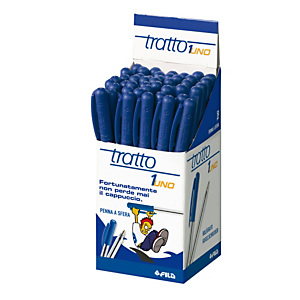 TRATTO Penna a sfera con cappuccio - punta 1,0mm - blu - Tratto - conf. 50 pezzi TRATTO Penna a sfera con cappuccio - punta 1,0mm - blu - Tratto - conf. 50 pezzi