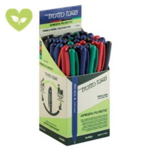 TRATTO Penna a sfera a scatto Tratto 1 Green Plastic, Punta media, Tratto 0,5 mm, Colori assortiti (confezione 50 pezzi) TRATTO Penna a sfera a scatto Tratto 1 Green Plastic, Punta media, Tratto 0,5 mm, Colori assortiti (confezione 50 pezzi)