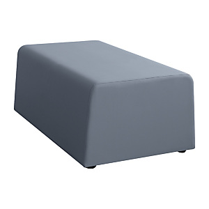 Trendy Plus Pouf, Similpelle, Imbottito, Grigio Trendy Plus Pouf, Similpelle, Imbottito, Grigio