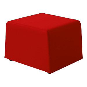 Trendy Plus Pouf, Similpelle, Imbottito, Rosso Trendy Plus Pouf, Similpelle, Imbottito, Rosso