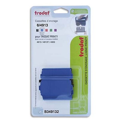 TRODAT Blister 3 recharges 6/4913 pour appareils 4913/4913T/4953. Bleu