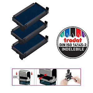 TRODAT Tampone di ricambio 6/4911 - blu - conf. 3 pezzi TRODAT Tampone di ricambio 6/4911 - blu - conf. 3 pezzi