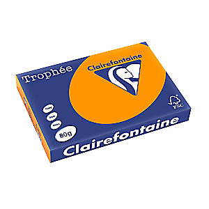 TROPHEE Clairefontaine Papier couleur A3 Orange 80g Trophée - Ramette de 500 feuilles