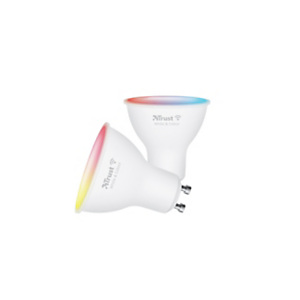 TRUST Faretto LED Smart, Attacco GU10, Potenza 5W, Luce Multicolore RGB, Wi-Fi (confezione 2 pezzi) TRUST Faretto LED Smart, Attacco GU10, Potenza 5W, Luce Multicolore RGB, Wi-Fi (confezione 2 pezzi)