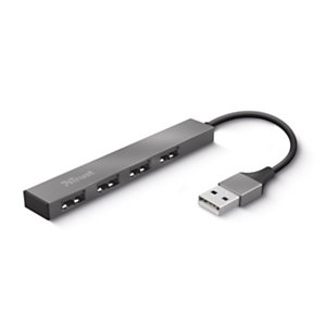 Trust Mini Hub Halyx USB 2.0 a 4 porte, Grigio