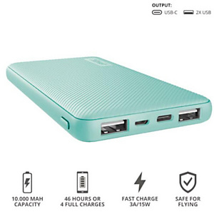 Trust, Power bank, Primo powerbank 10.000 mint, 23898 Trust, Power bank, Primo powerbank 10.000 mint, 23898