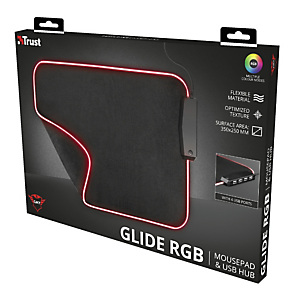 TRUST Tappetino per mouse GXT 765 Glide Flex - con illuminazione RGB - 4 porte USB TRUST Tappetino per mouse GXT 765 Glide Flex - con illuminazione RGB - 4 porte USB