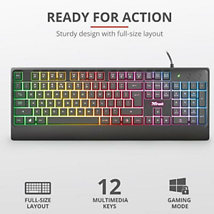 Trust, Ziva gaming led keyboard it, 24100 Trust, Ziva gaming led keyboard it, 24100