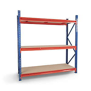 TS Longspan Racking - starter and extension bays with chipboard shelving, shelf UDL 800 kg