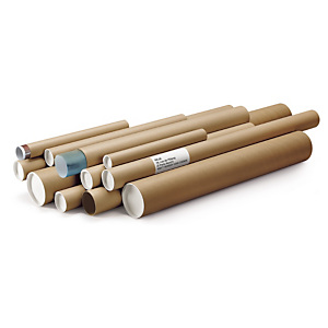 Tube carton rond postal brun RAJA 80x850 mm