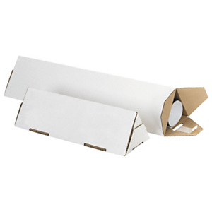 Tube carton triangulaire blanc 80x950 mm