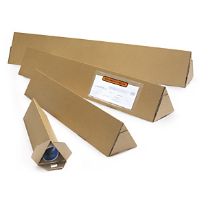 Tube carton triangulaire brun 80x950 mm