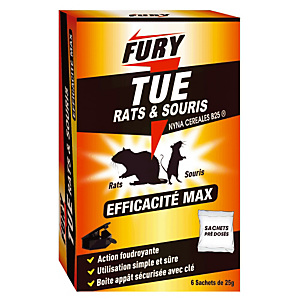 Tue-rats et souris Fury, boite de 6 Tue-rats et souris Fury, boite de 6