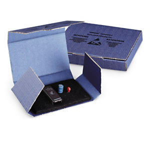 Étui carton blindé avec mousse noire conductrice Étui carton blindé avec mousse noire conductrice