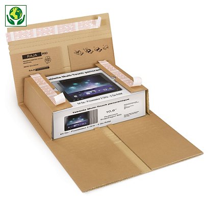 Étui postal carton brun fermeture adhésive sécurisée 32,5x25 cm RAJA - 1