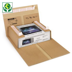 Étui postal carton brun fermeture adhésive sécurisée RAJA Étui postal carton brun fermeture adhésive sécurisée RAJA